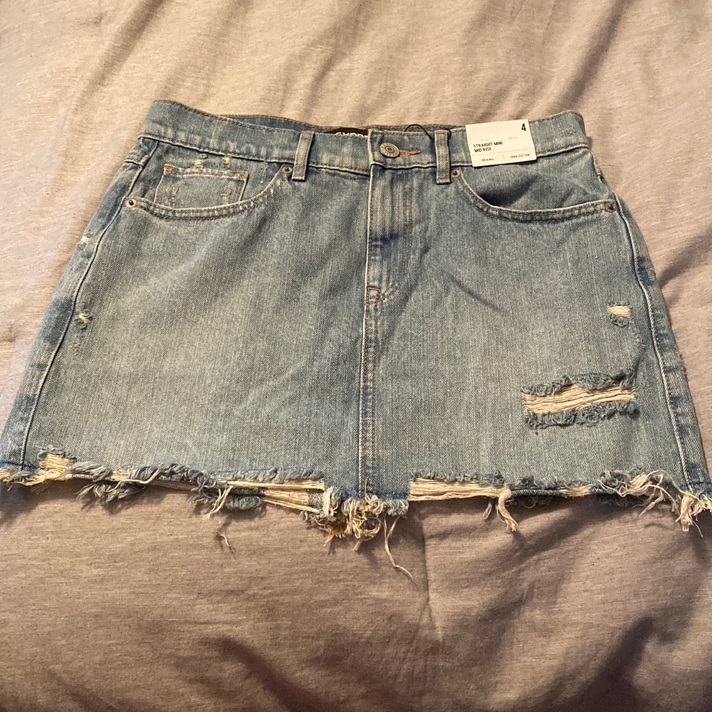 Mini denim skirt